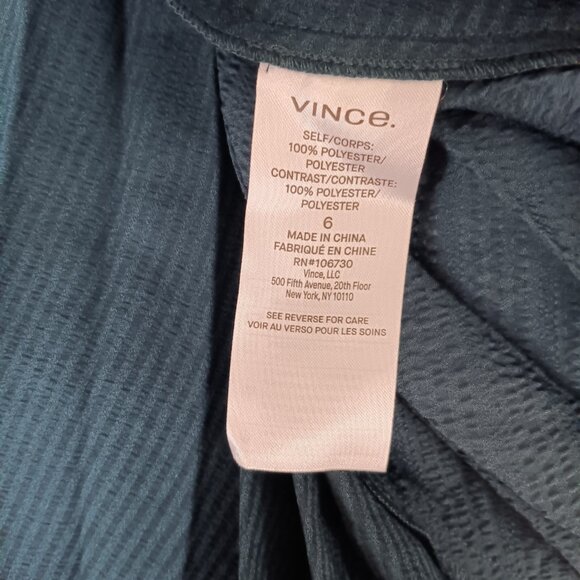 NWT Vince Women's Teal Pleated Asymmetrical Midi Skirt Size 6 - Picture 13 of 15